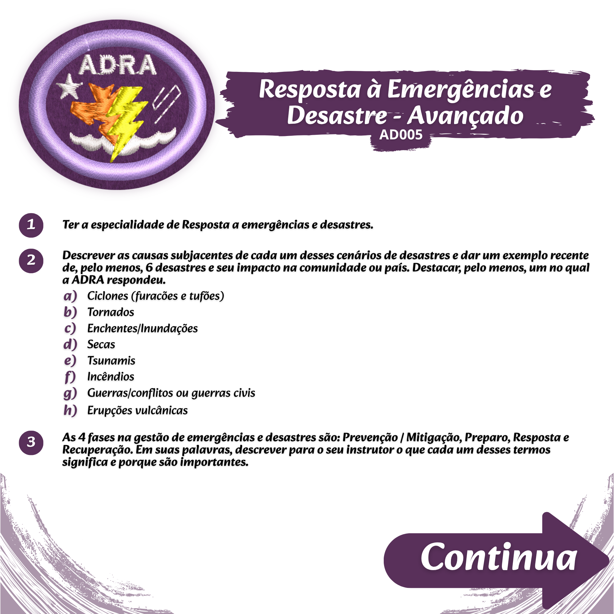 Resposta a Emergências e Desastres - Avançado - AD005 - Especialidade de Desbravadores - Imagem 2
